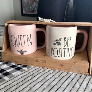 Rae Dunn Pink Bee Mug Set